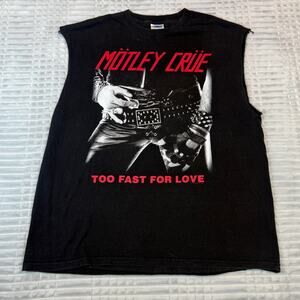 Vintage Motley Crüe Too Fast For Love  T-Shirt XL Tennessee River Cut Sleeve